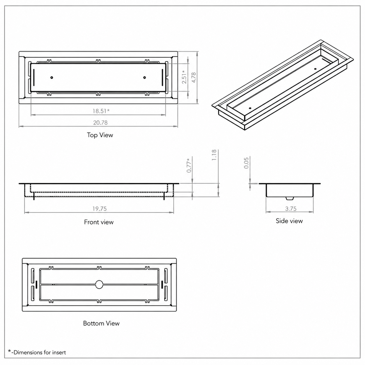 4X20, Floor Matching Vent, Classic Aria Design, Floor Vent Cover