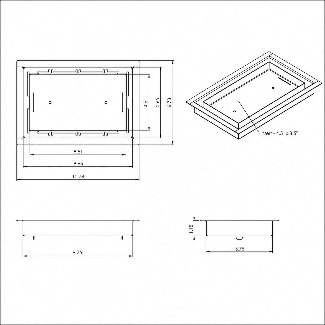 6X10 Floor Matching Vent Cover – Classic Aria Design Floor Register