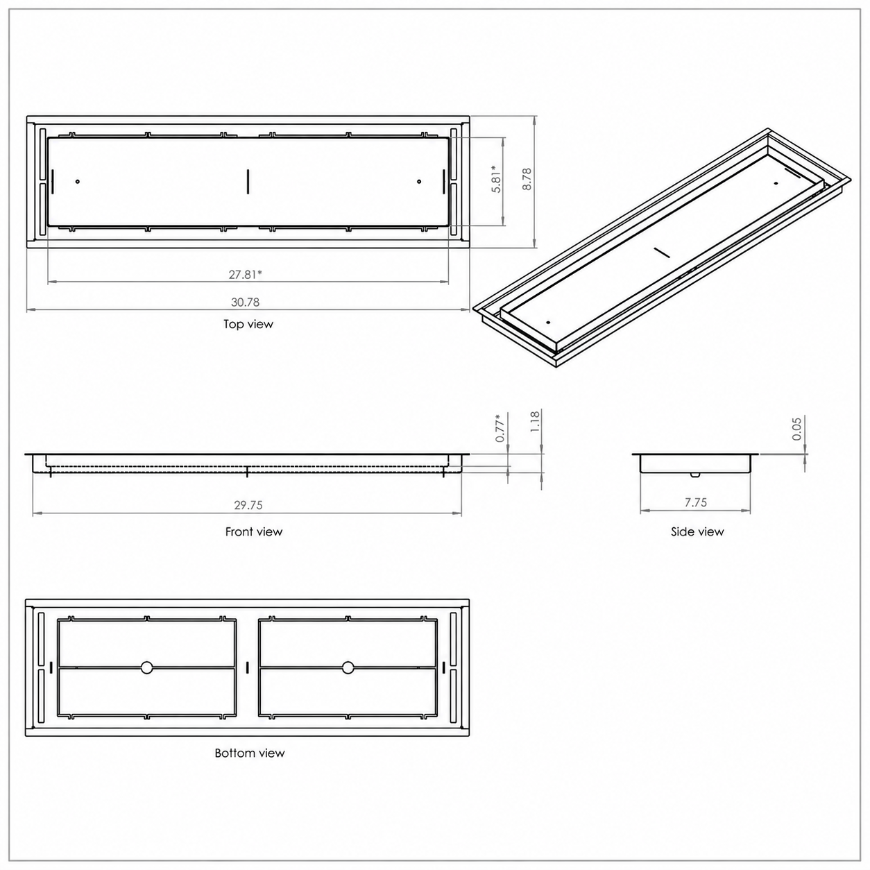 8X30, Floor Matching Vent, Classic Aria Design, Floor Vent Cover