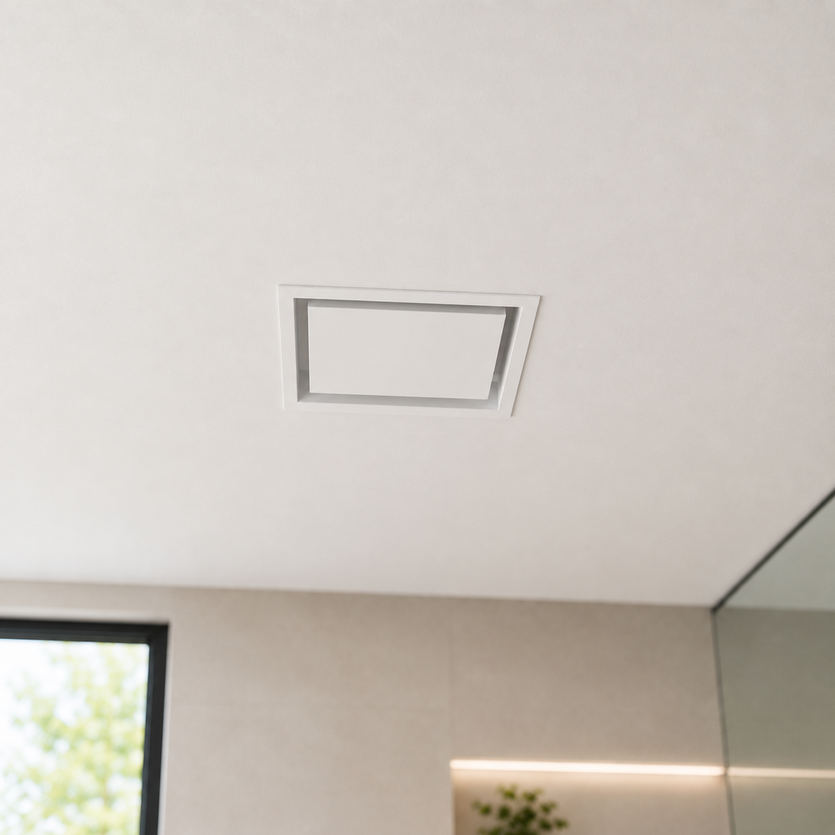 Modern ceiling vent cover installed in an interior