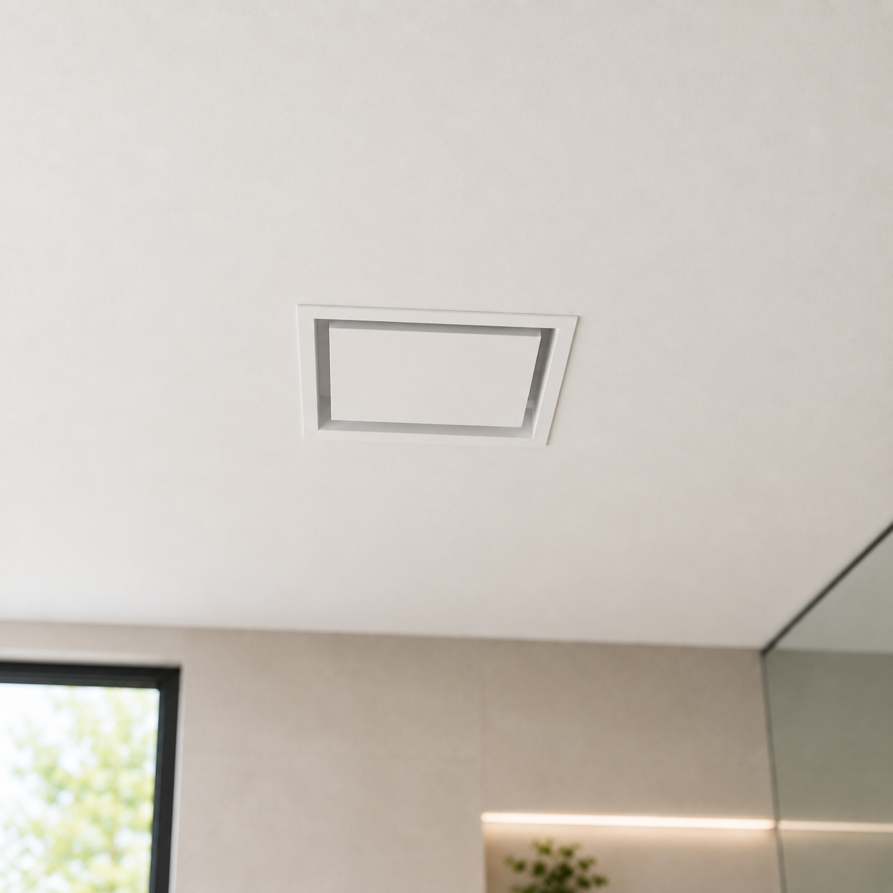 Modern ceiling vent cover installed in an interior